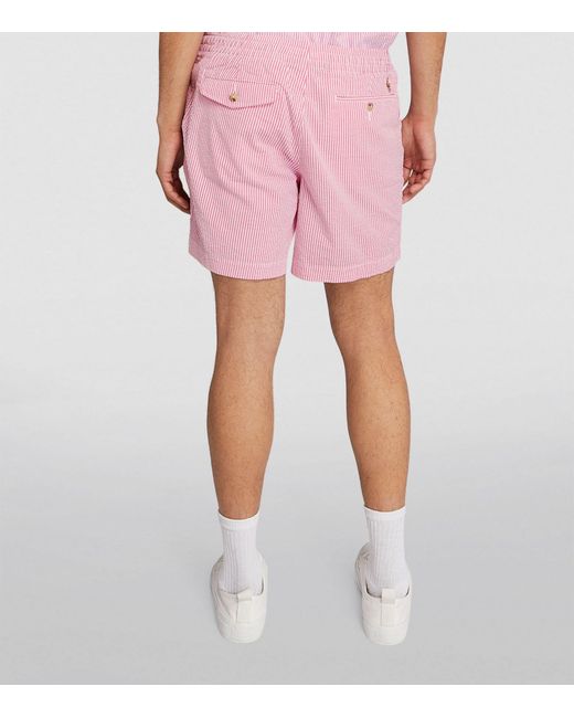 Polo Ralph Lauren Pink Stretch-cotton Striped Shorts for men