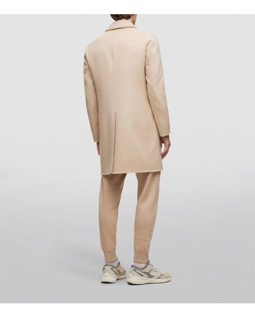 Boss Natural Camel Hair Overcoat for men