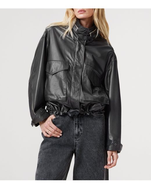 AllSaints Black Clay Leather Jacket