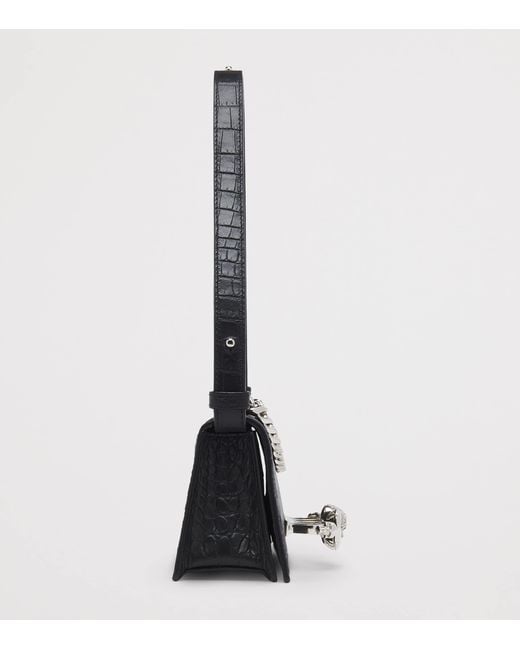McQueen Black Leather Skull Four-Ring Top-Handle Bag