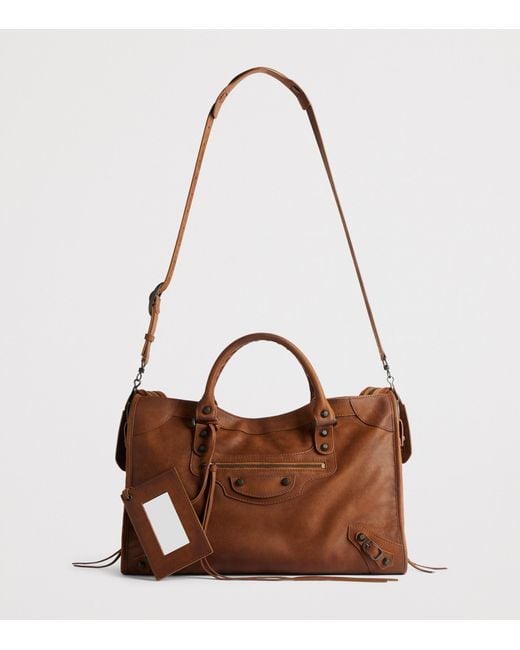 Balenciaga Brown Medium Goatskin Le City Top-Handle Bag