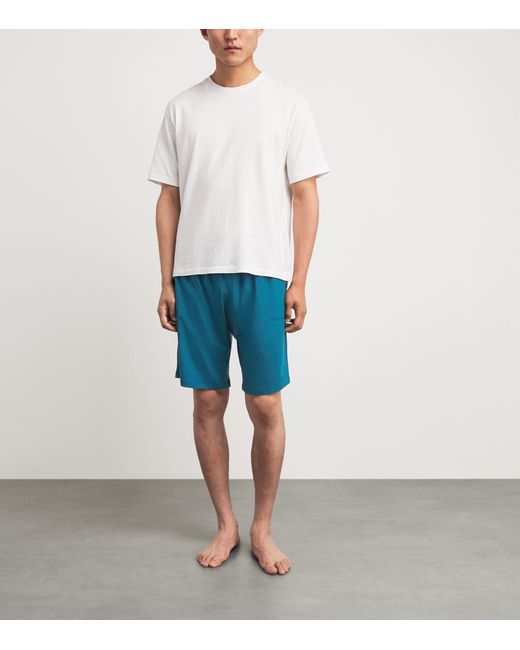 Derek Rose Blue Modal-Blend Basel Drawstring Shorts for men