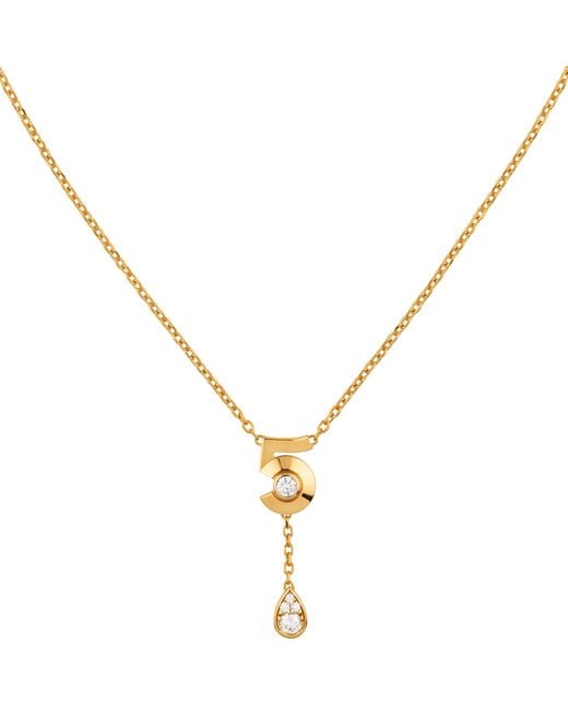Chanel Metallic And Diamond Extrait De N°5 Necklace