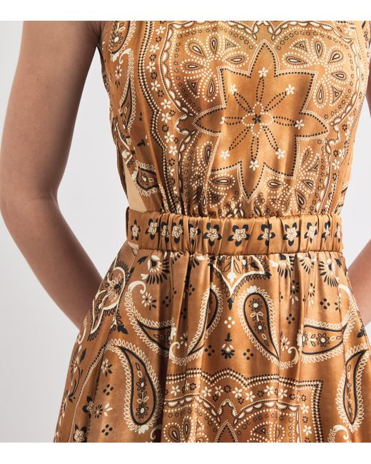 Sandro Natural Bandana Print Midi Dress