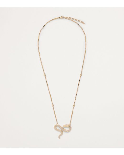 Jacquie Aiche Metallic Yellow Gold And Diamond Snake Necklace