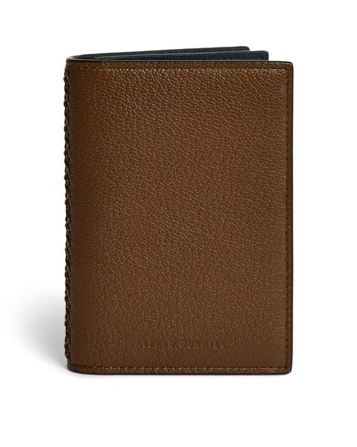 Dunhill Brown Leather Century Card Holder for men