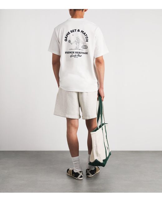 Lacoste White Ultra Dry Tennis Heritage Graphic T-Shirt for men