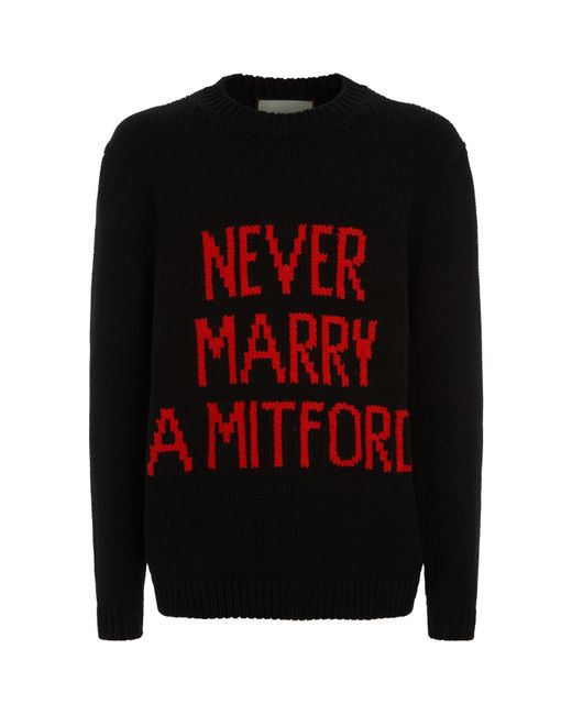 Gucci Black Never Marry A Mitford Cotton Sweater for men