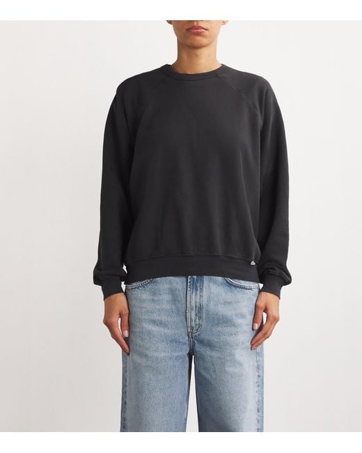 Mother Black Cotton The Biggie Concert Sweatshirt