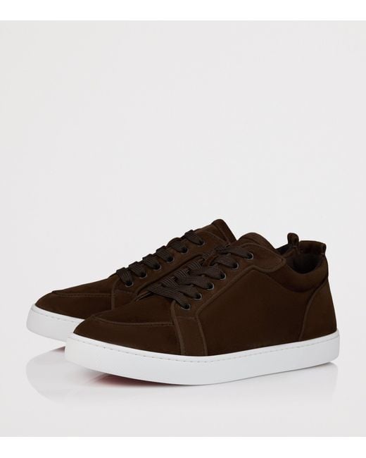 Christian Louboutin Brown Rantulow Orlato Suede Trainers for men