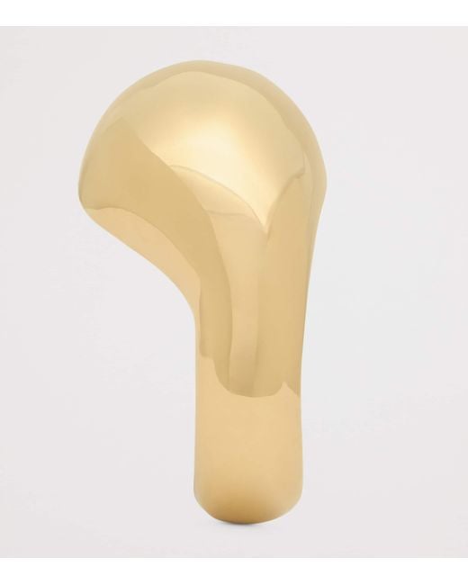 Saint Laurent Metallic Brass Teardrop Dome Cuff