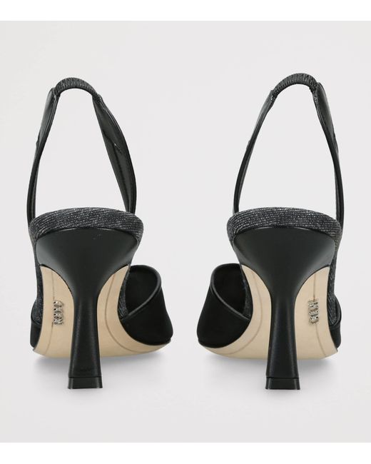 Rodo Black Mesh Aira Slingback Pumps 80