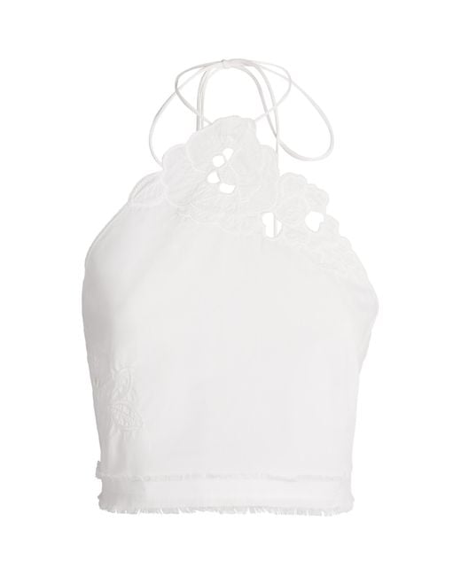 Sir White Cotton Klara Scarf Top