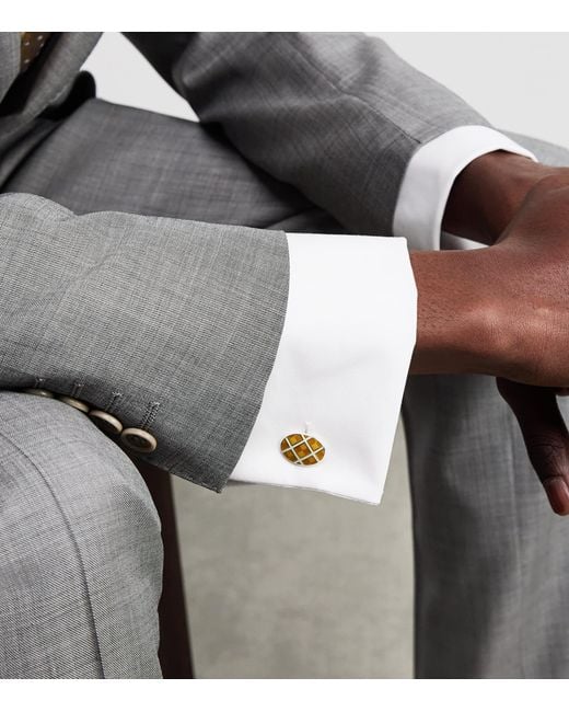 Deakin & Francis Metallic Sterling And Enamel Cufflinks for men