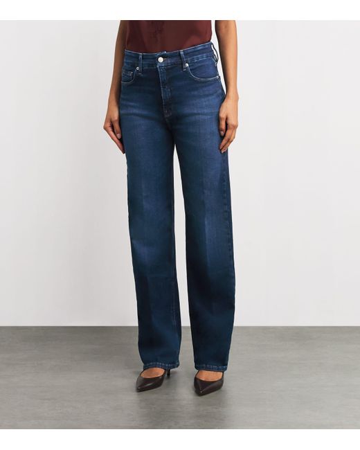 GOOD AMERICAN Blue Soft Tech Good True Straight Jeans