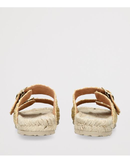 Manebí White Raffia Nordic Sandals