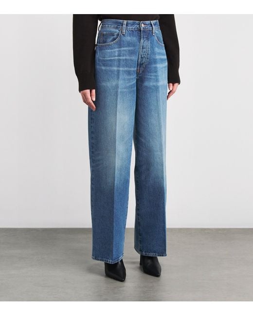 FRAME Blue The Collegiate Wide-Leg Jeans
