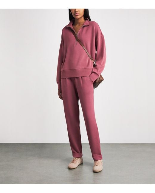 Varley Red Doublesoft Mavis Half-Zip Sweatshirt