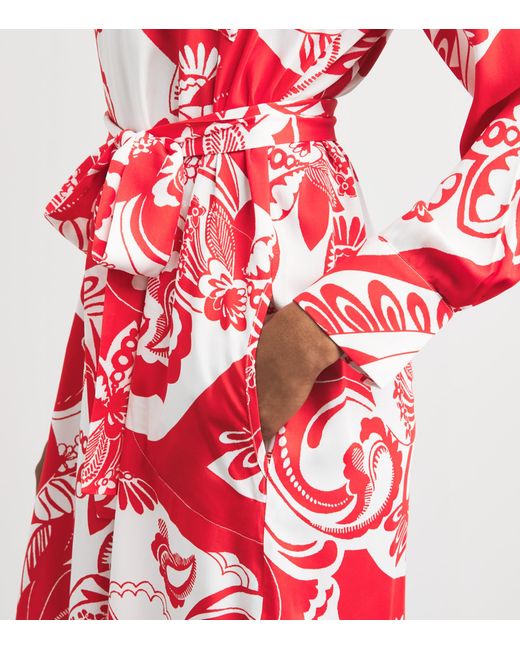 Melissa Odabash Red Belted Layla Midi Shirt Dress
