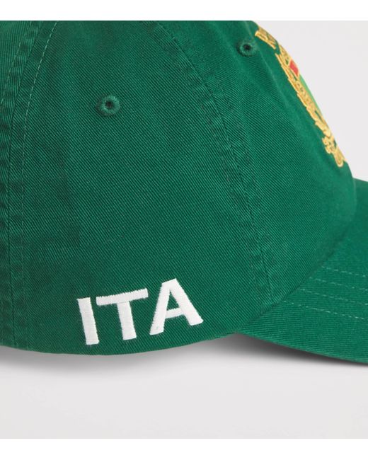 Polo Ralph Lauren Green Cotton Twill Italy Crest Baseball Cap for men