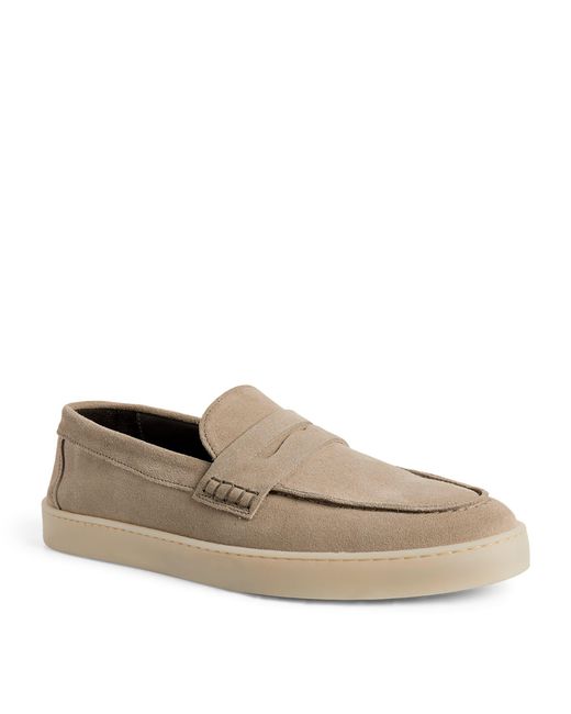 Canali Natural Suede Driver Loafers for men