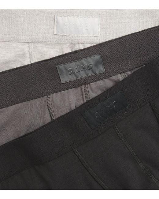 Skims Gray Stretch-Cotton Boxers for men