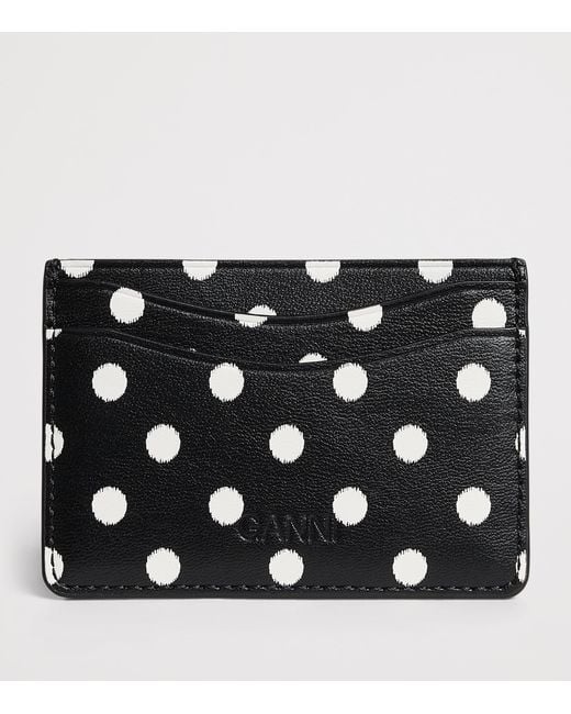 Ganni Black Polka-Dot Card Holder
