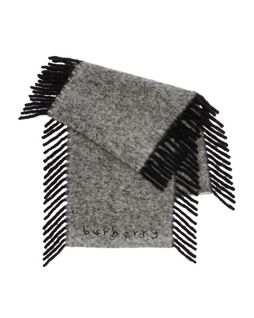 Burberry Black Alpaca Wool-Blend Happy Scarf