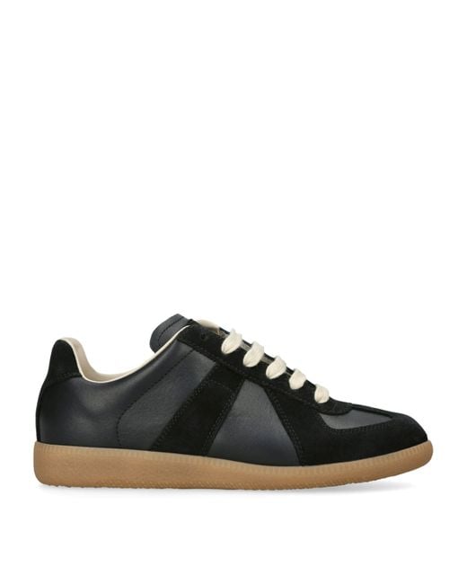 Maison Margiela Black Leather Replica Sneakers