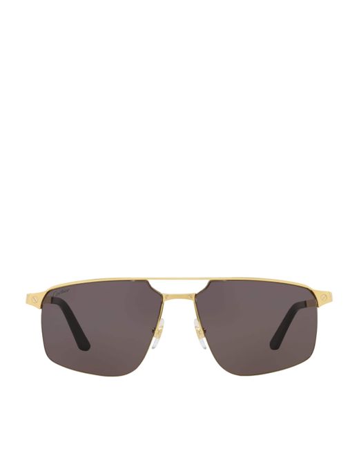 Cartier Gray Metal 06L001639 Sunglasses for men