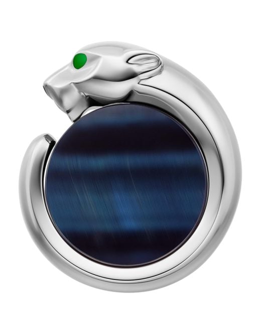Cartier Blue Sterling Panthère De Cufflinks for men