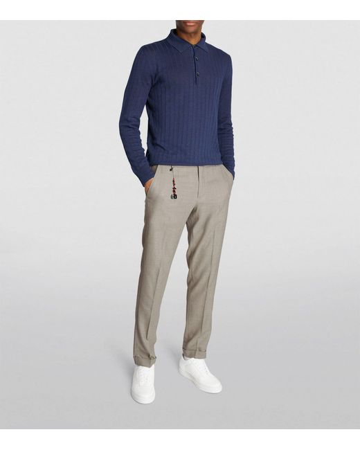 Marco Pescarolo Gray Virgin Wool Drawstring Trousers for men