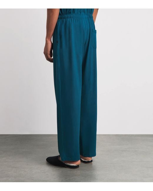 Derek Rose Blue Basel Lounge Trousers for men