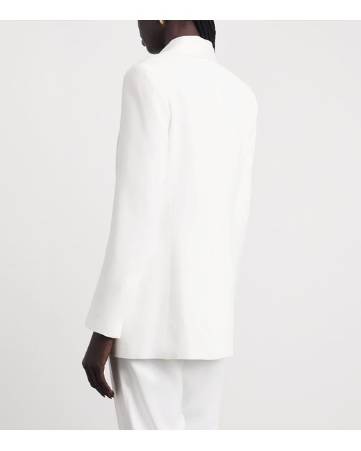 Eleventy White Twill Tuxedo Jacket