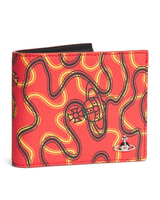 Vivienne Westwood Red Squiggle Print Bifold Wallet for men