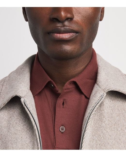 Colombo Red Kid Wool Polo Shirt for men