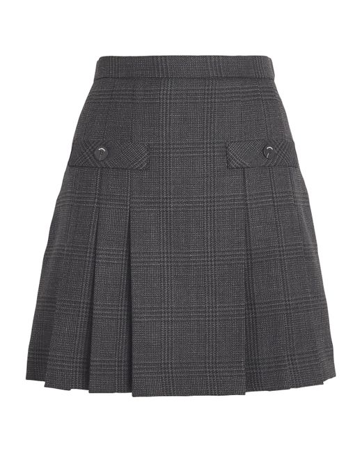 Sandro Gray Wool Pleated Mini Skirt
