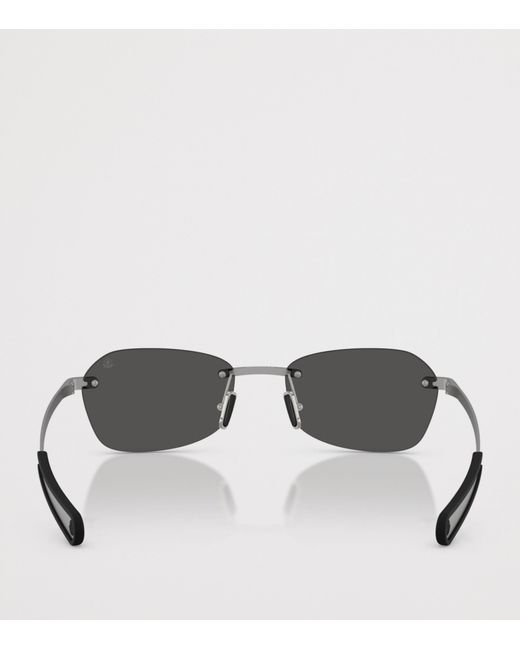 Moncler Black Orris Irregular Rectangle Sunglasses