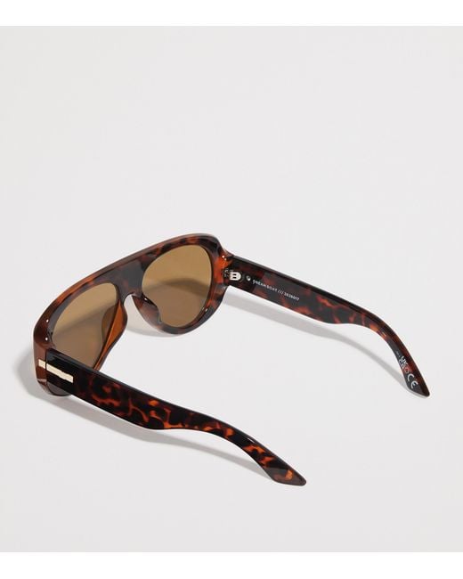 Le Specs Brown Dream Boat Aviator Sunglasses