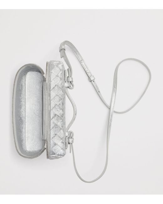Bottega Veneta Gray Leather Bang Bang Vanity Case Bag