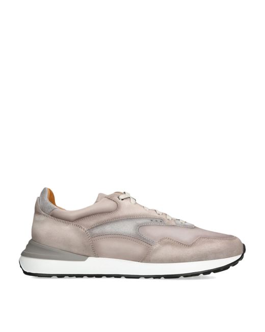 Magnanni Shoes White Suede-Trim Xl Grafton 3 Sneakers for men