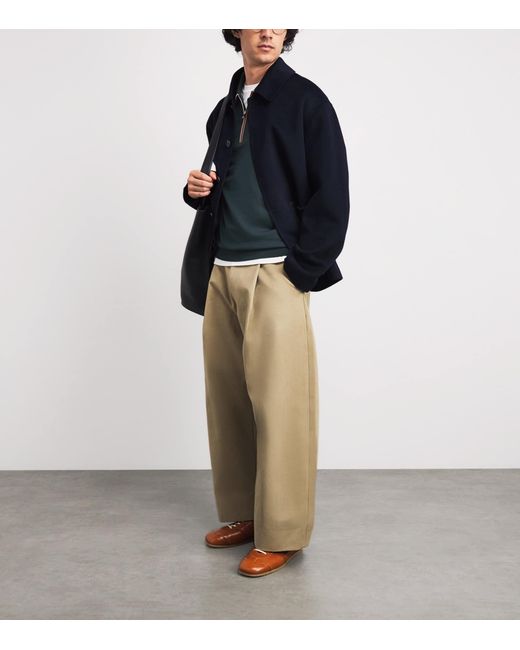 Paul Smith Blue Merino Wool Quarter-Zip Sweater for men