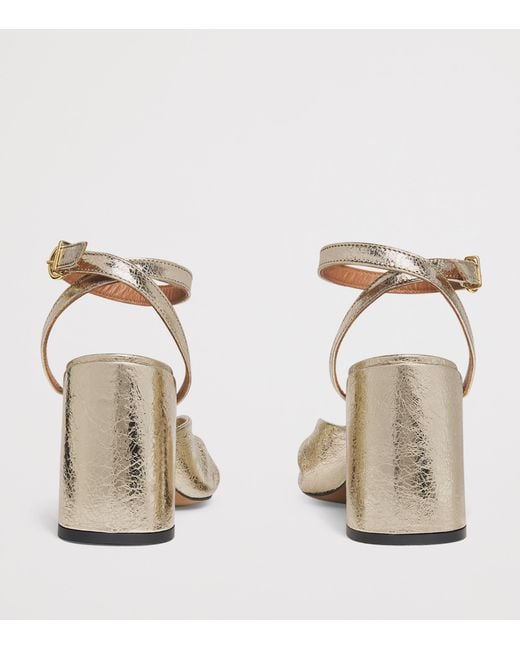 Maje Metallic Leather Twisted Sandals 85