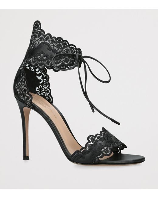 Gianvito Rossi Black Leather Evie Sandals 105