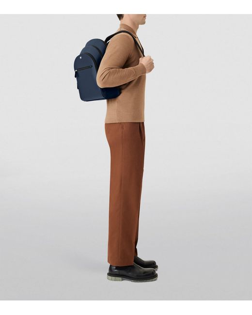 Montblanc Blue Medium Leather Sartorial Backpack