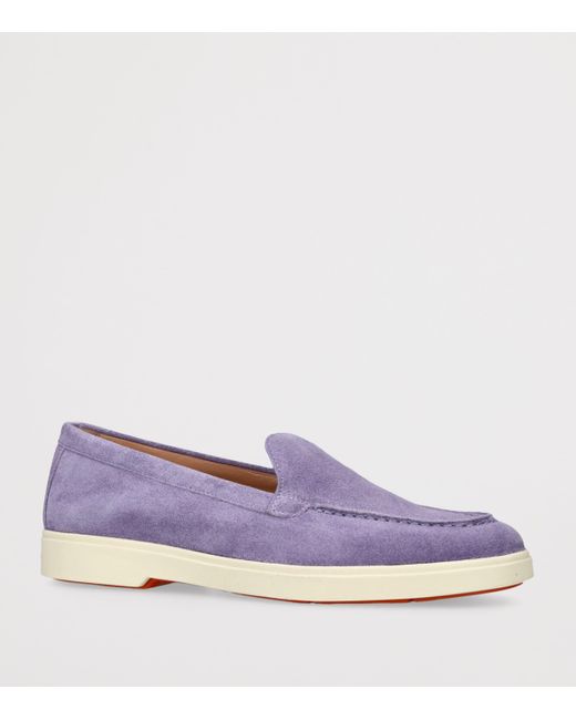 Santoni Purple Suede Loafers