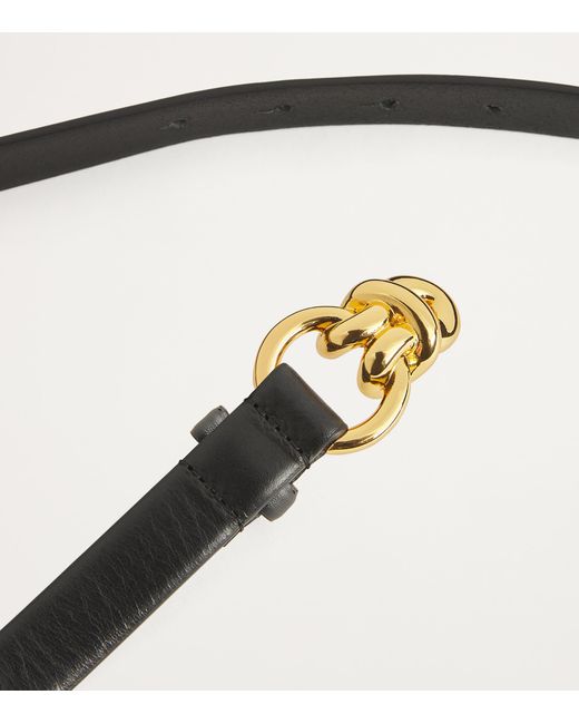 Sandro Black Leather Chain Buckle Belt