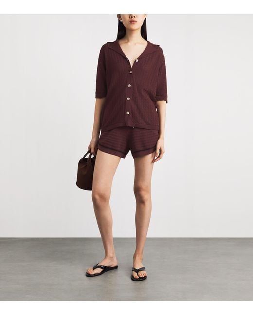 Varley Red Cotton Knit Madelene Shirt