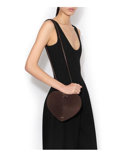 Alaïa Brown Suede Le Coeur Shoulder Bag