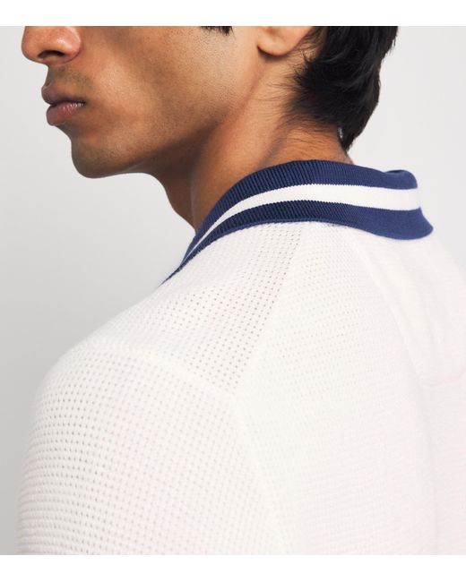 Polo Ralph Lauren White X Wimbledon Cotton Waffle-Knit Polo Shirt for men